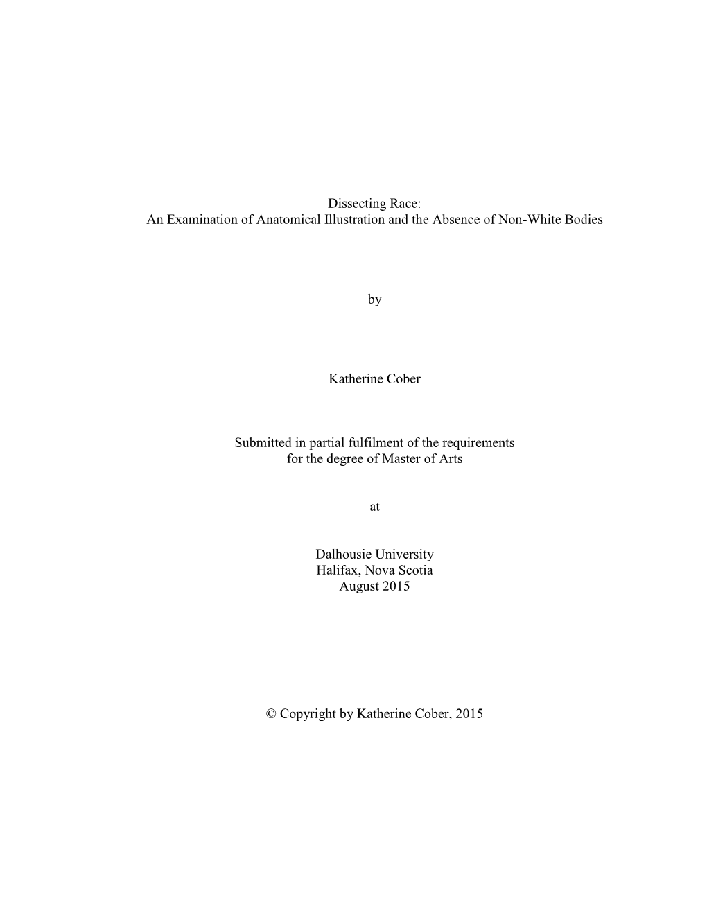 Dissecting Race: an Examination of Anatomical Illustration and the Absence of Non-White Bodies