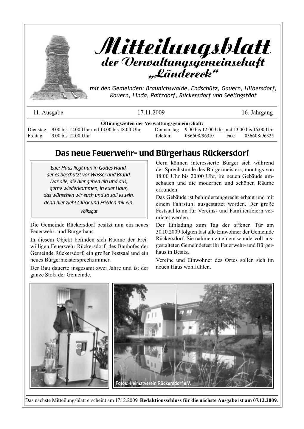 Mitteilungsblatt November 2009