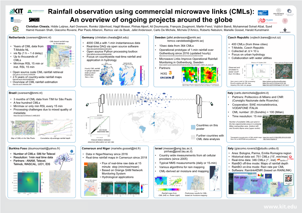 Rainfall Observation Using Commercial Microwave Links (Cmls)