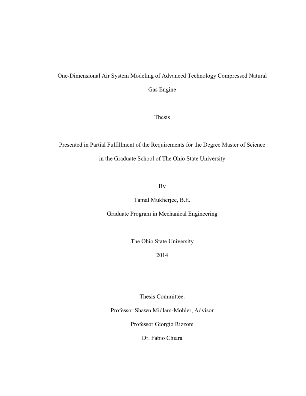 One-Dimensional Air System Modeling of Advanced Technology Compressed Natural