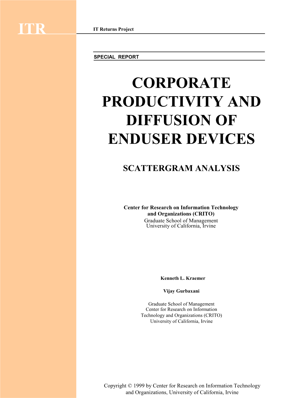 Corporate Productivity and Diffusion of Enduser Devices