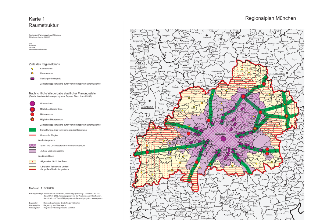 Regionalplan München Karte 1 Raumstruktur