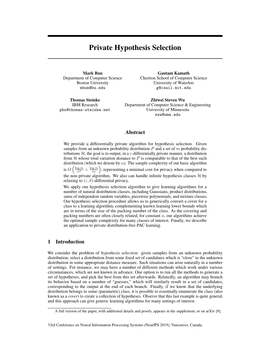 Private Hypothesis Selection
