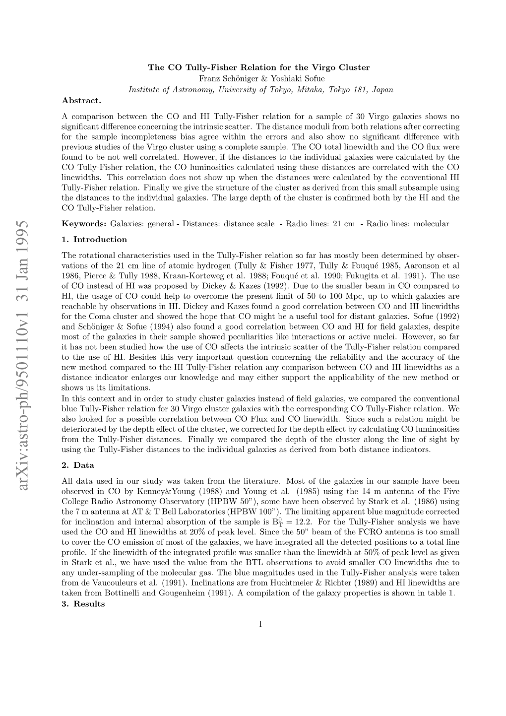 Arxiv:Astro-Ph/9501110V1 31 Jan 1995 O Nlnto N Nenlasrto Ftesml Sb Is Sample the of Lim the Absorption 100”)