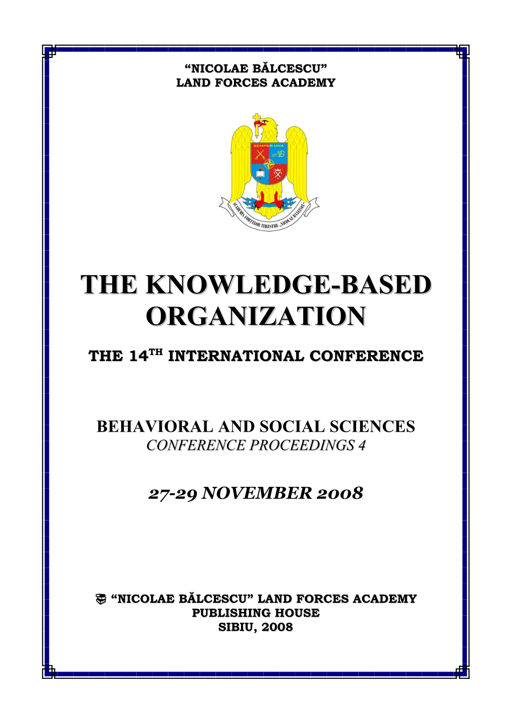 The Knowledge-Based Organization, Eng