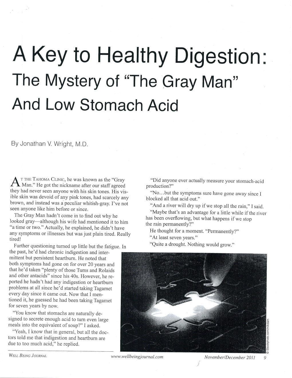 A Key to Healthy Digestion: the Mystery of "The Gray Man" and Low Stomach Acid