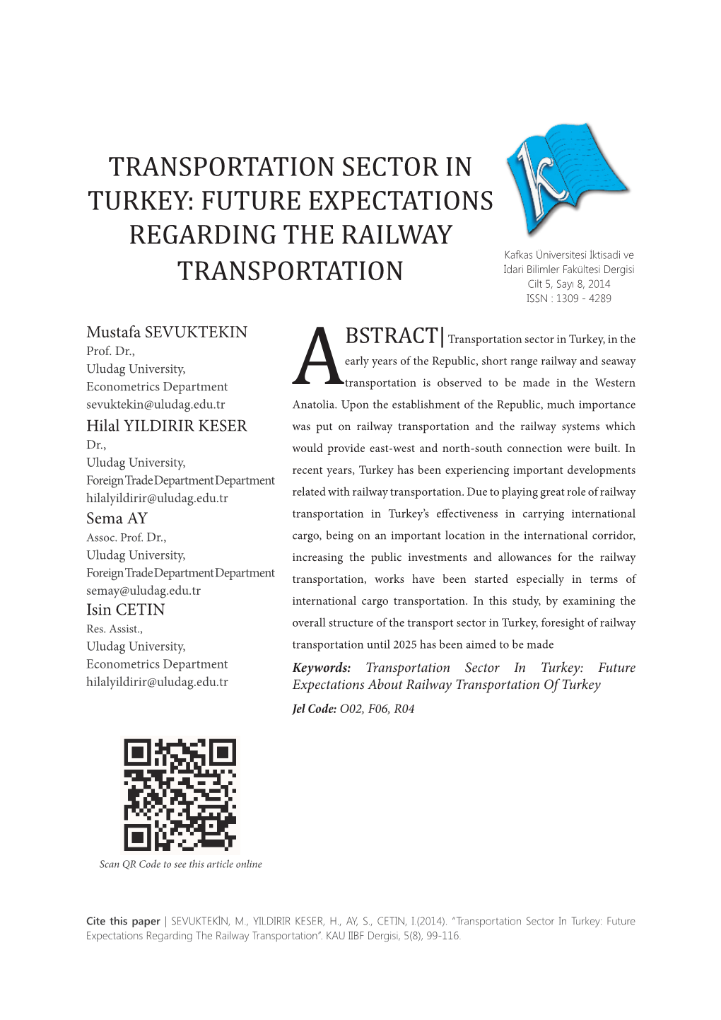 Transportation Sector in Turkey