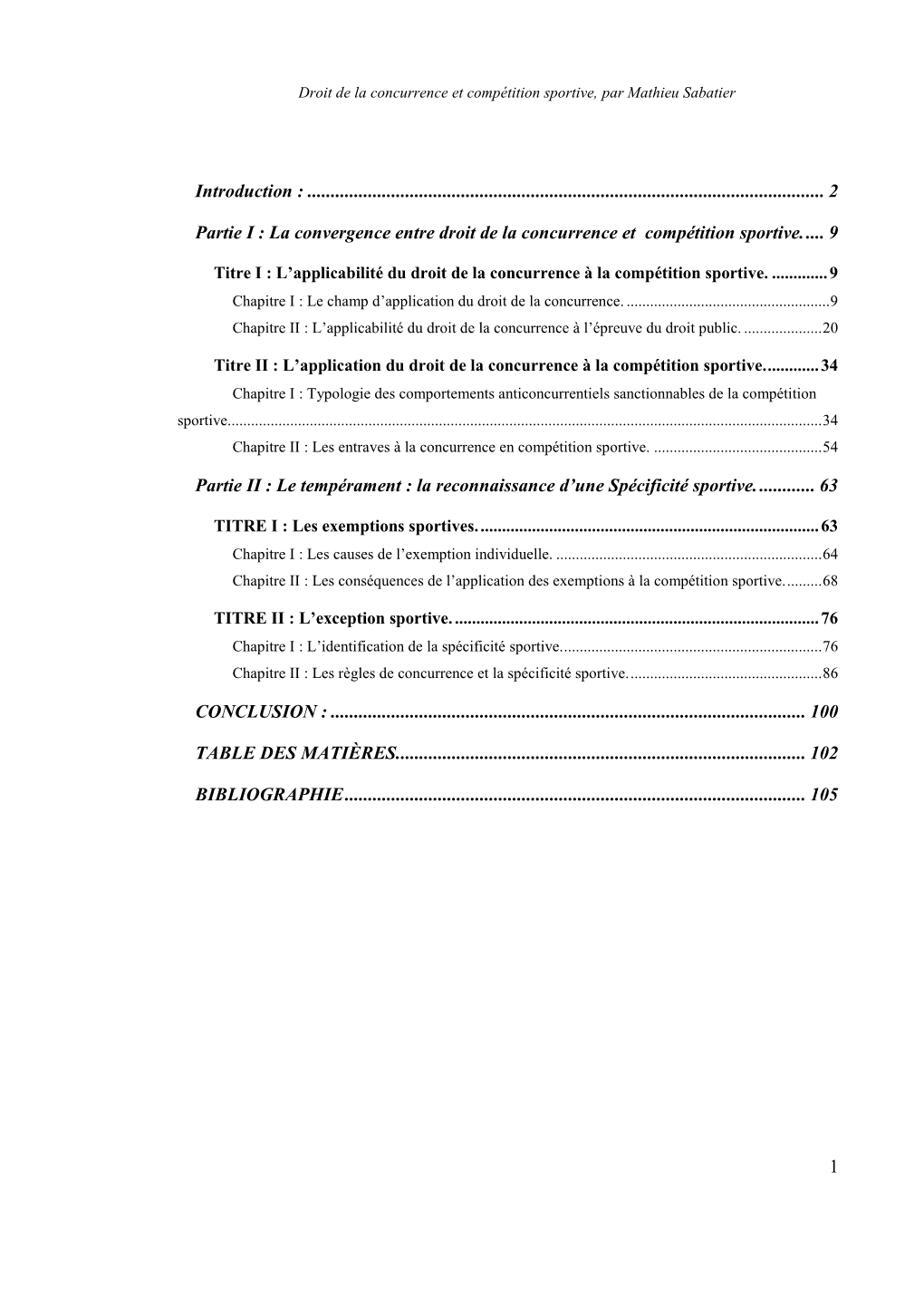 La Convergence Entre Droit De La Concurrence Et Compétition Sportive.