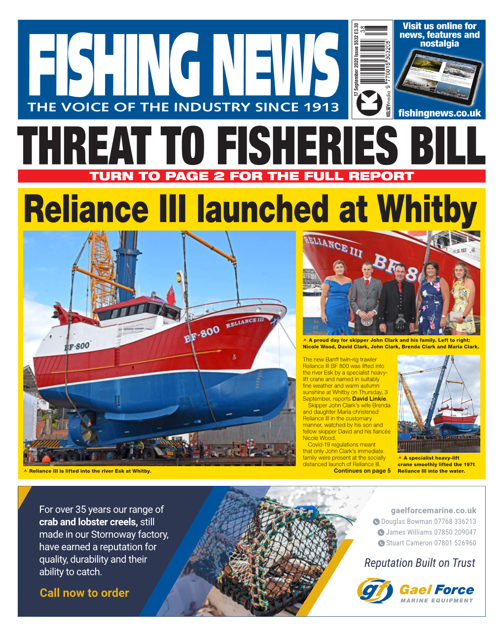 Reliance III Launched at Whitby