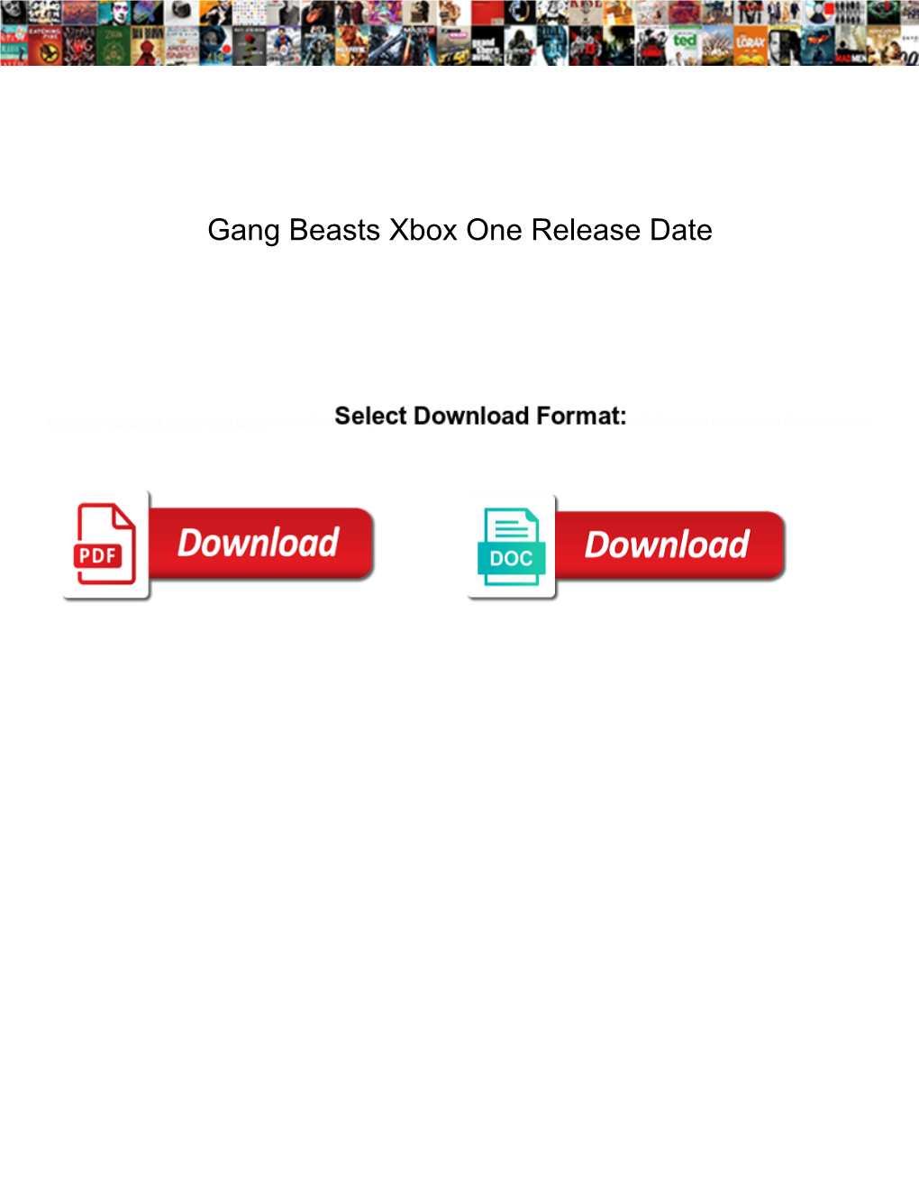 Gang Beasts Xbox One Release Date