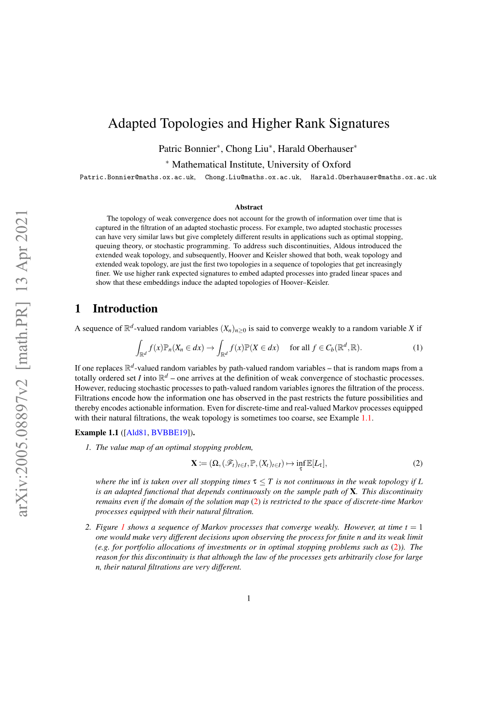Adapted Topologies and Higher Rank Signatures