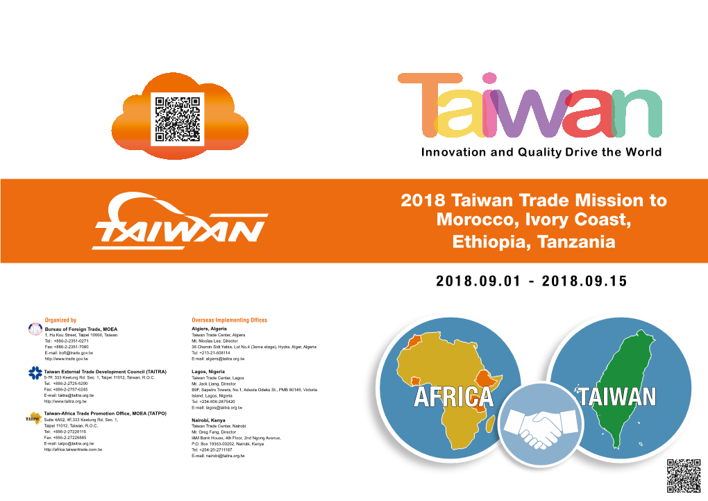 AFRICA TAIWAN Taiwan-Africa Trade Promotion Office, MOEA (TATPO) Suite 4A02, 4F,333 Keelung Rd