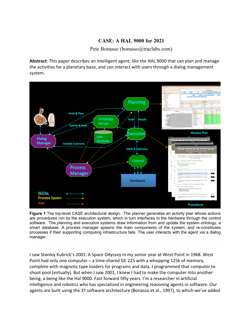 CASE: a HAL 9000 for 2021 Pete Bonasso (Bonasso@Traclabs.Com)