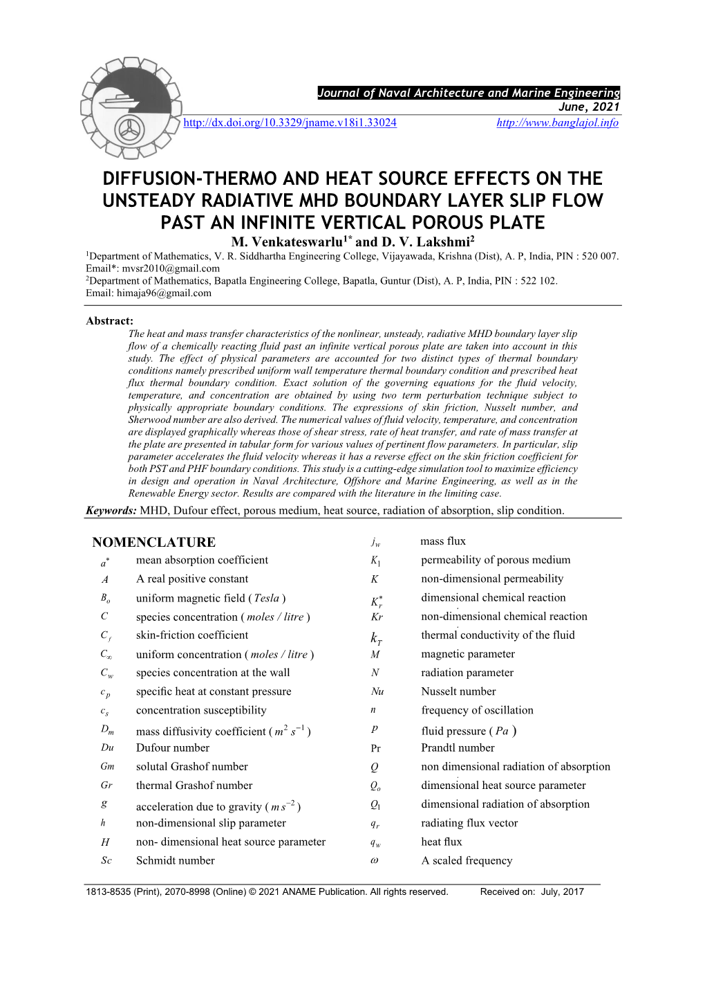 Diffusion-Thermo and Heat Source Effects on the Unsteady Radiative Mhd Boundary Layer Slip Flow Past an Infinite Vertical Porous Plate M