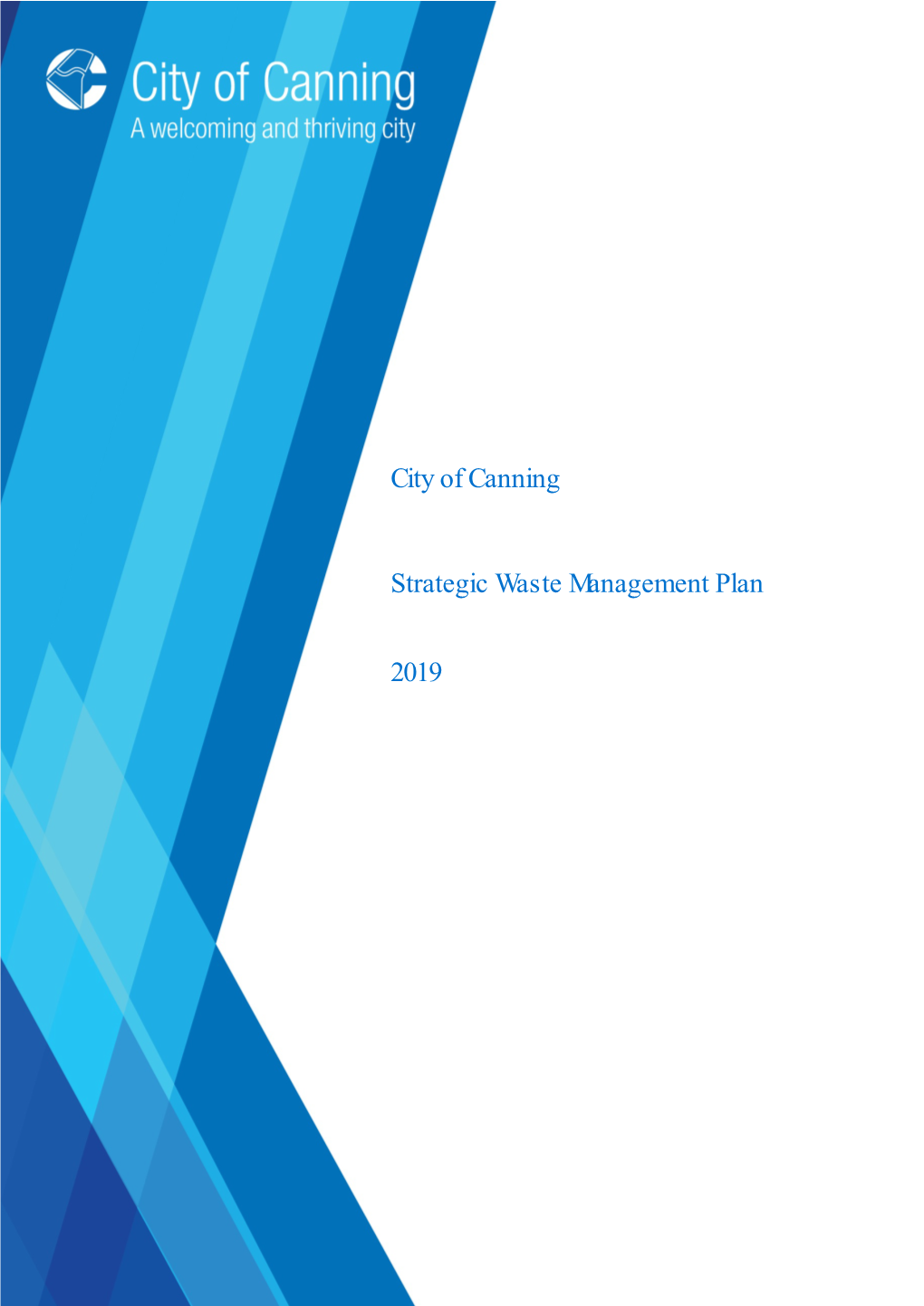City of Canning Strategic Waste Management Plan 2019