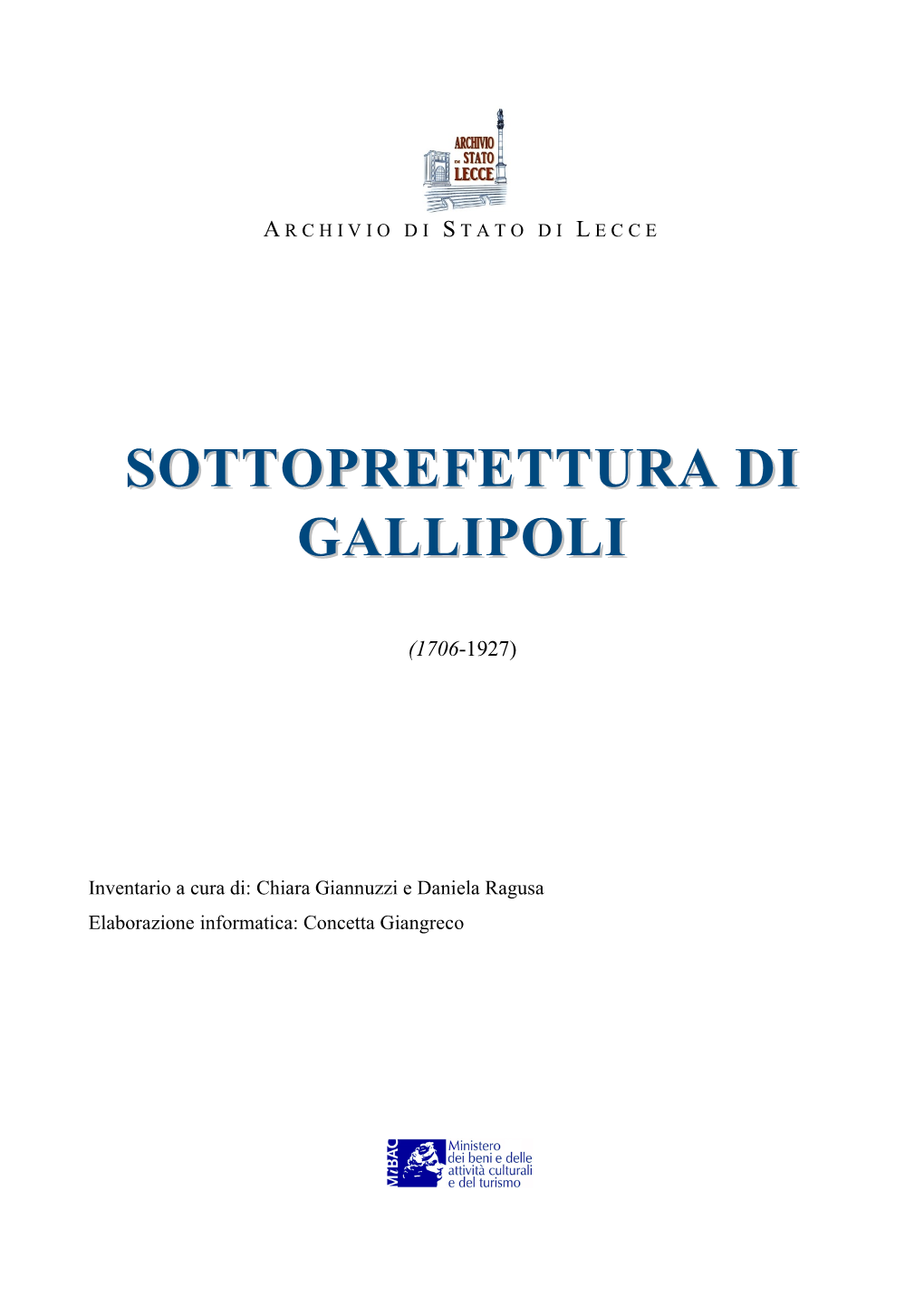 Sottoprefettura Di Gallipoli