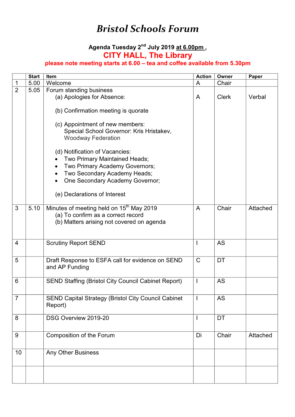 Bristol Schools Forum