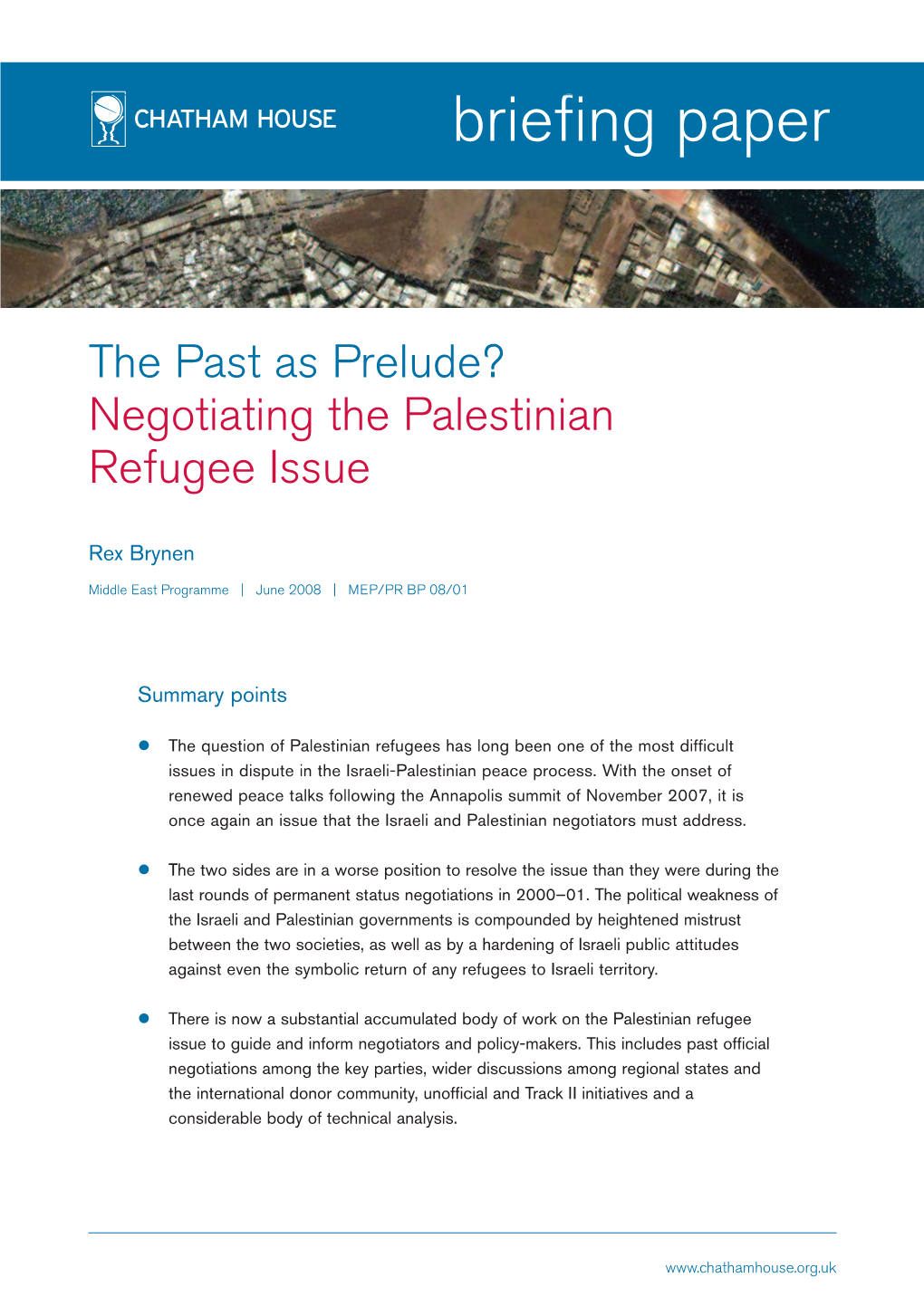 Negotiating the Palestinian Refugee Issue