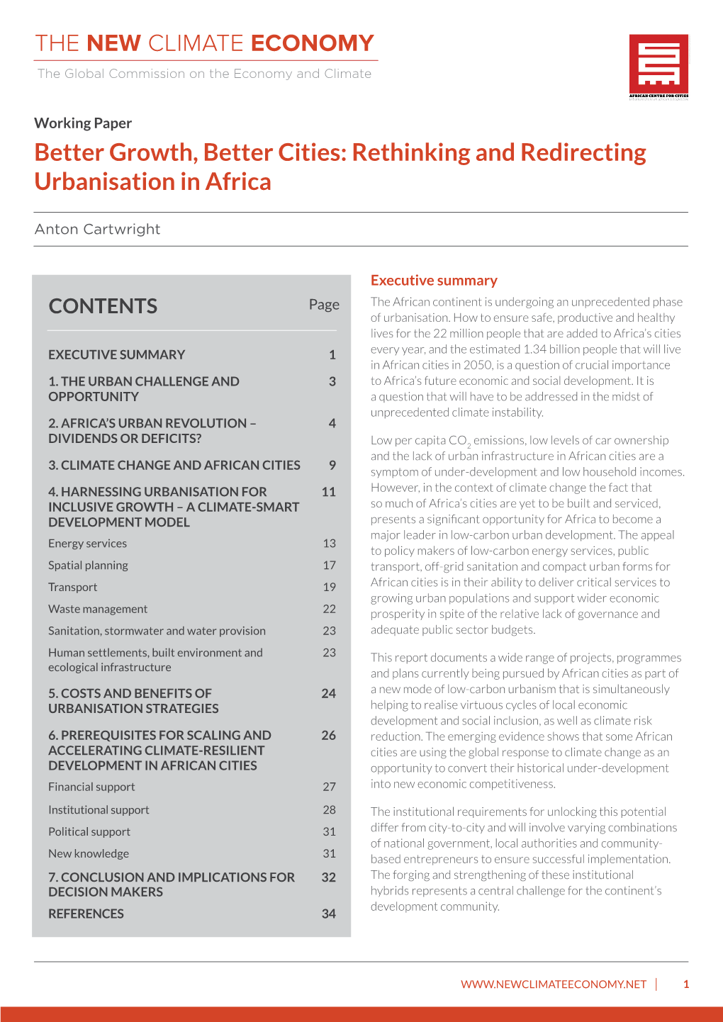 Better Growth, Better Cities: Rethinking and Redirecting Urbanisation in Africa