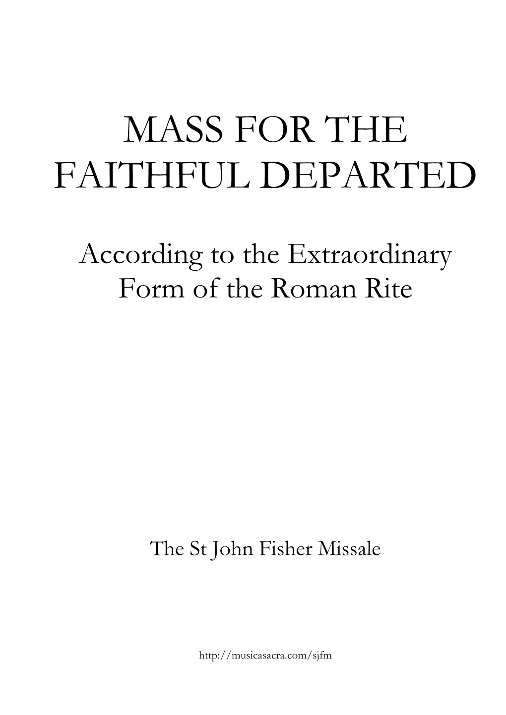 Mass for the Faithful Departed