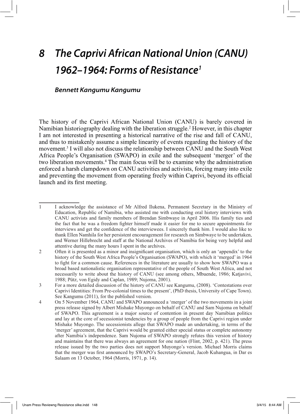 CANU) 1962–1964: Forms of Resistance1