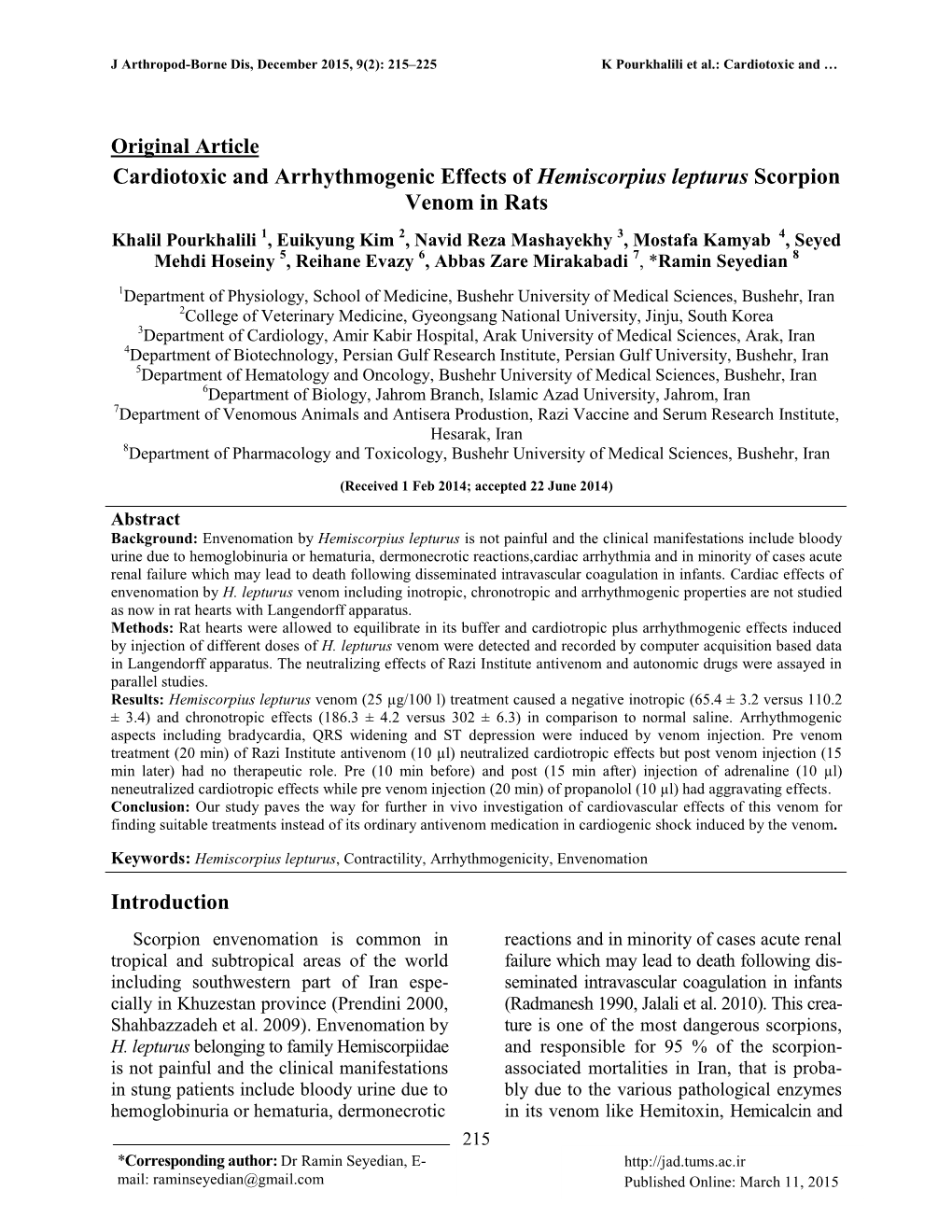 Original Article Cardiotoxic and Arrhythmogenic Effects Of