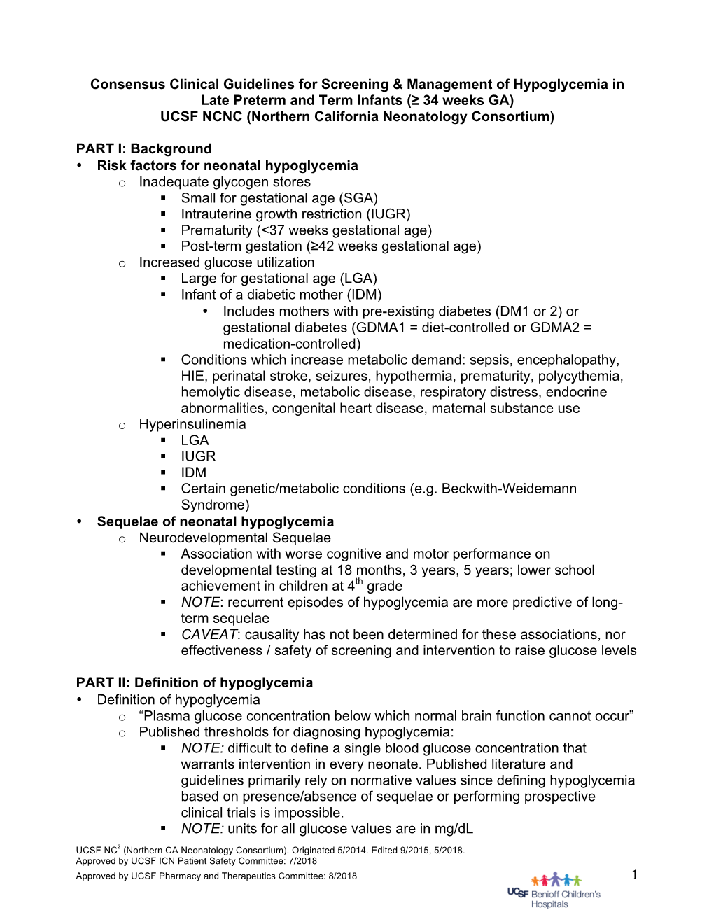 'Management'of'hypoglycemia'in' Late'preterm'and'term'infants'