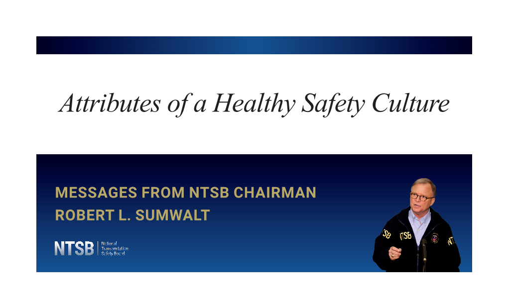 Attributes of a Healthy Safety Culture