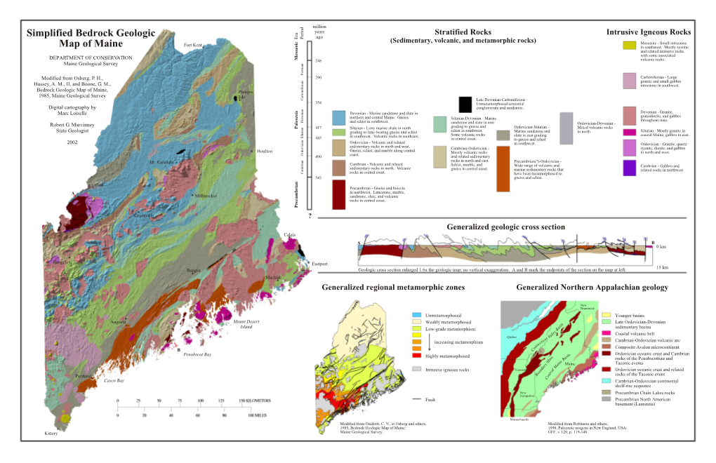 Simplified Bedrock Geologic Map of Maine