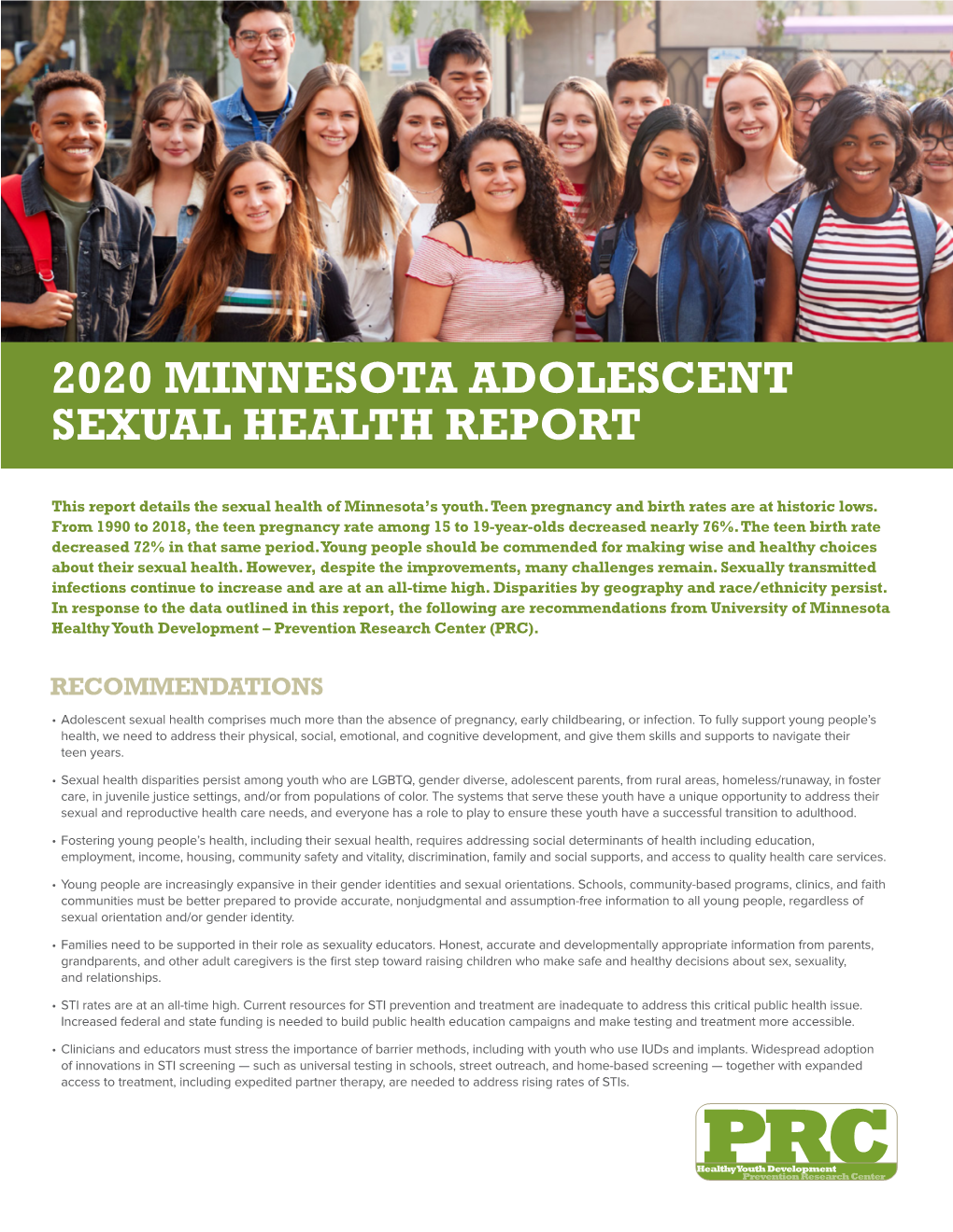 2020 Minnesota Adolescent Sexual Health Report