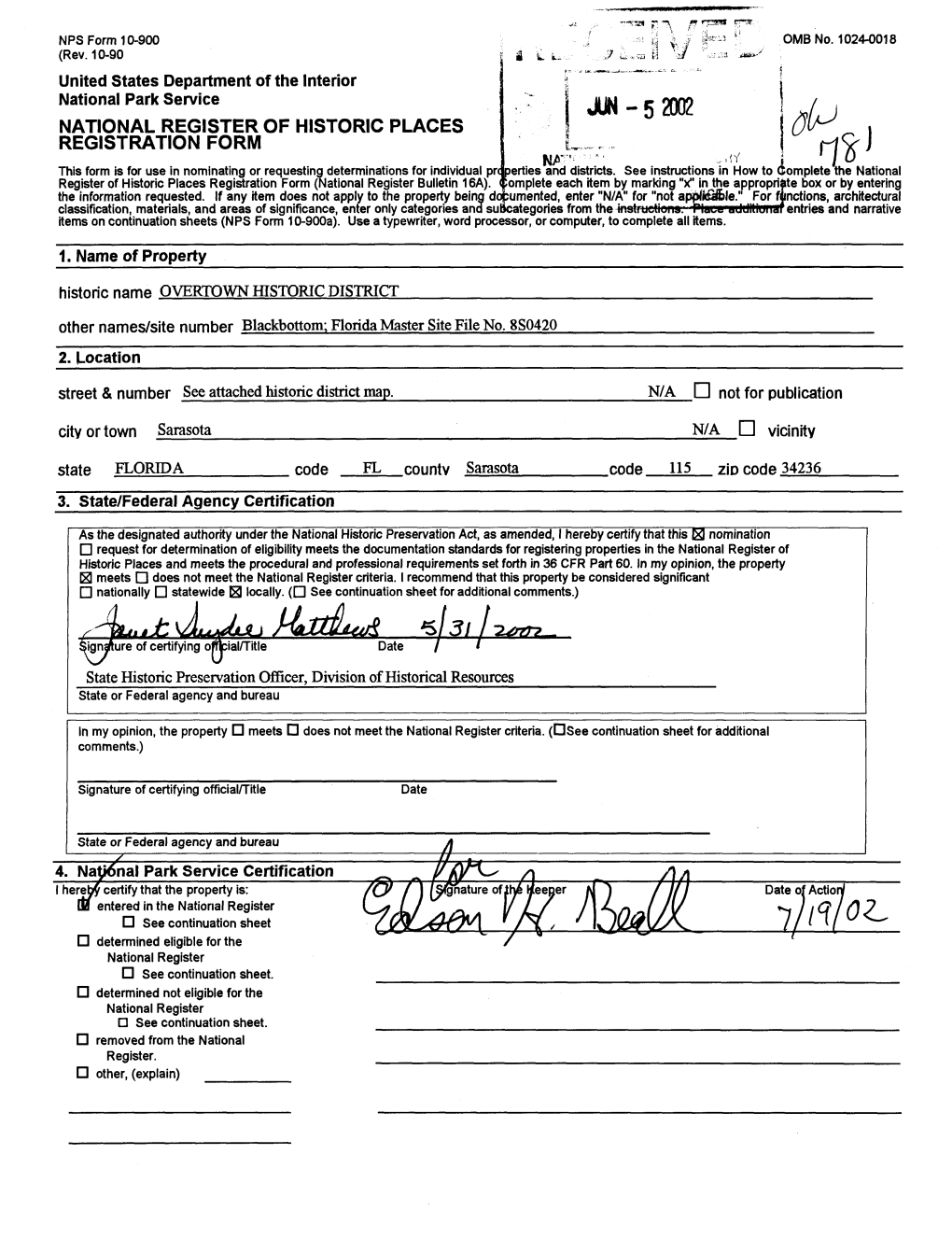 National Register of Historic Places Continuation Sheet