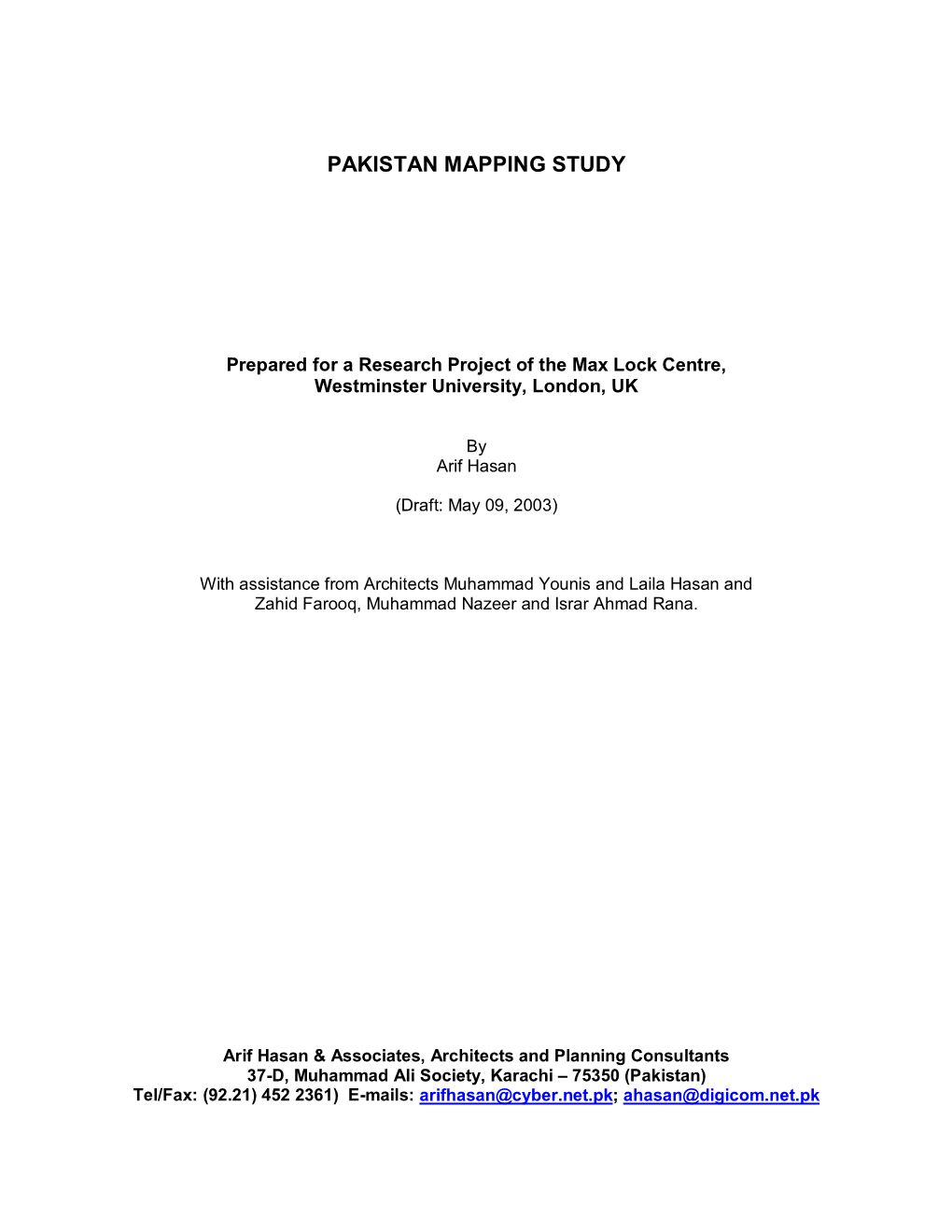 Pakistan Mapping Study