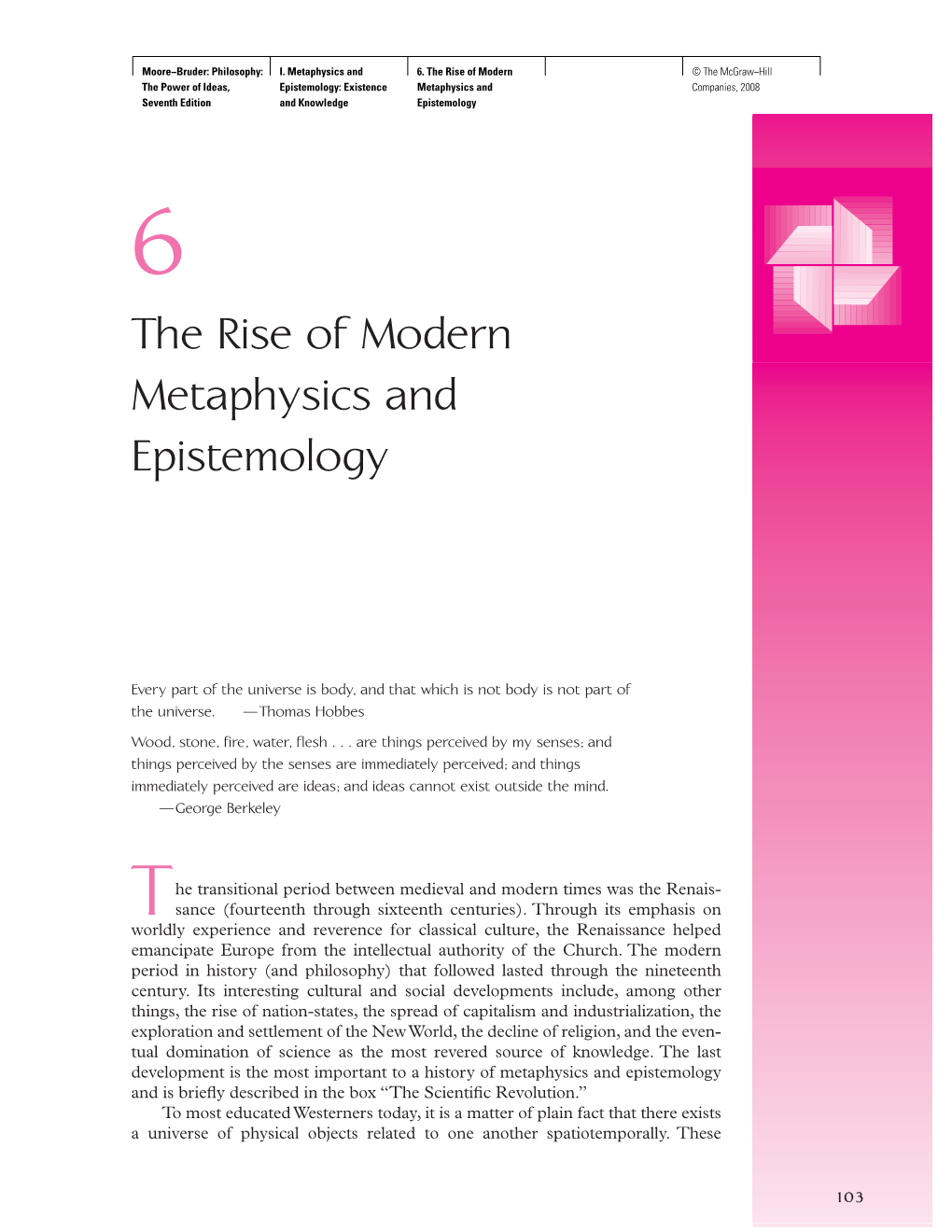 The Rise of Modern Metaphysics and Epistemology