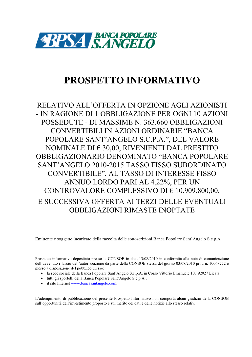 Prospetto Informativo