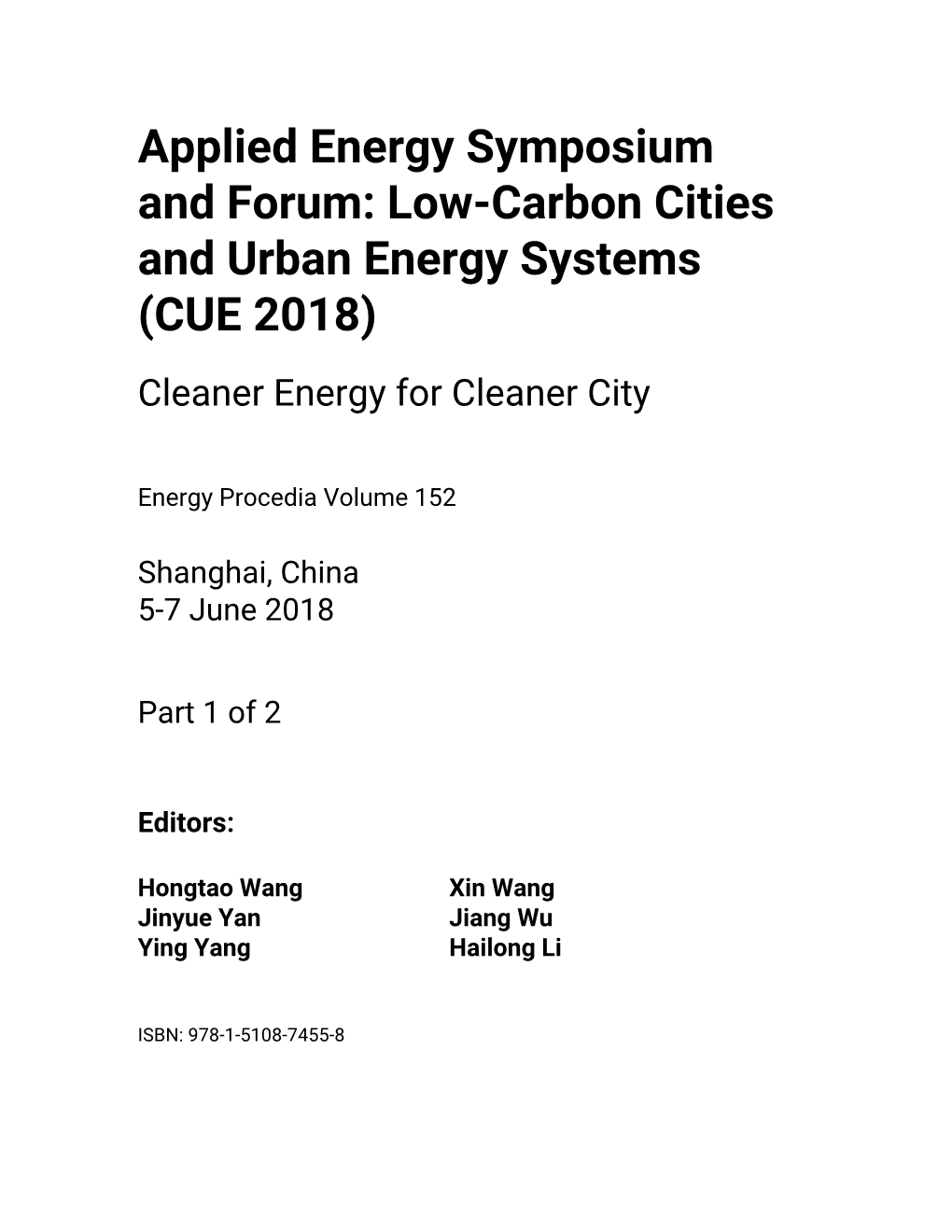 Editorial Cleaner Energy for Cleaner City