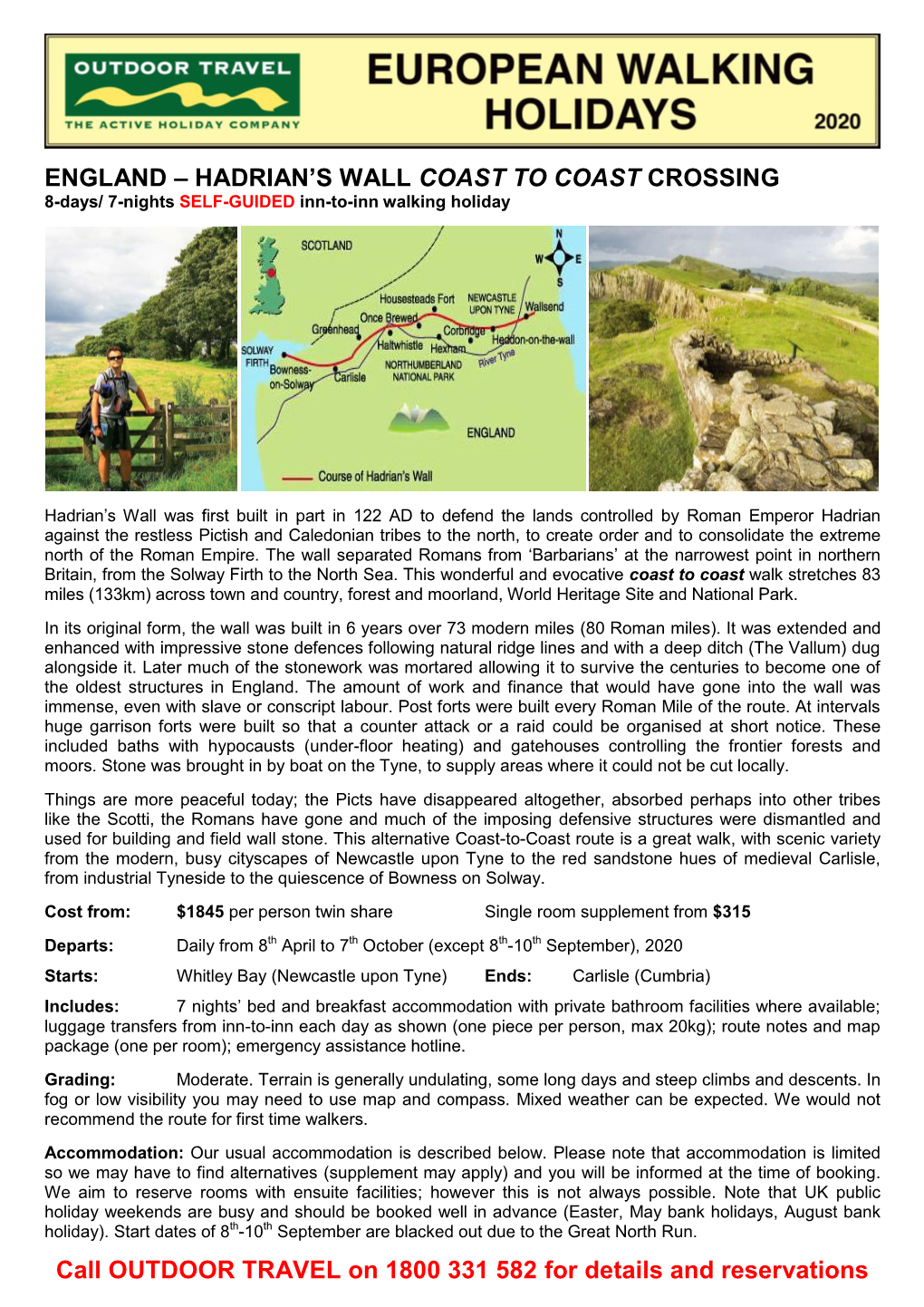 England: Hadrian's Wall Self-Guided Walk