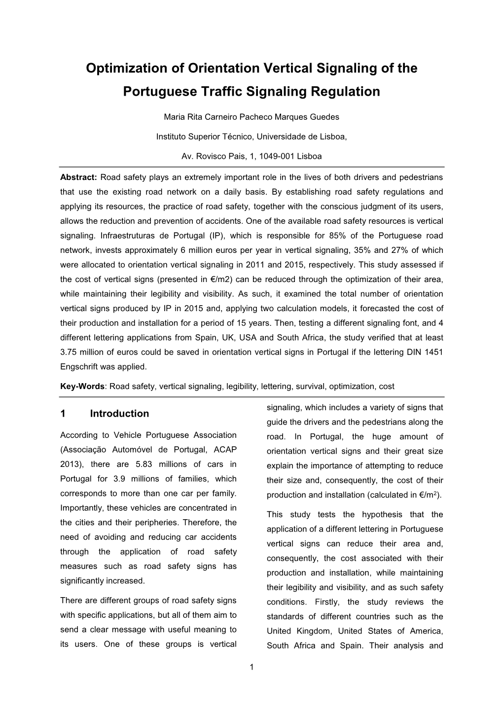 Optimization of Orientation Vertical Signaling of the Portuguese Traffic