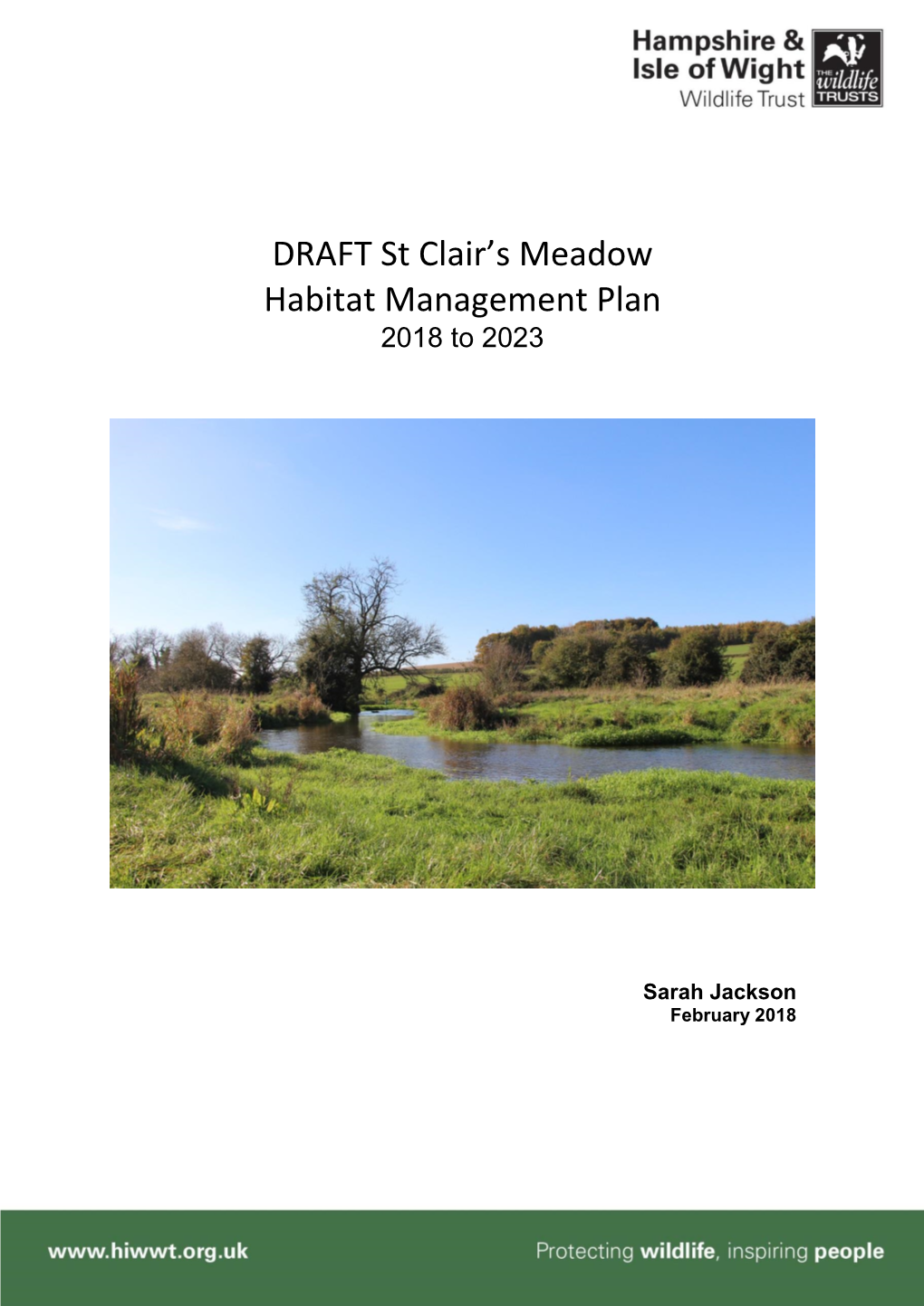 DRAFT St Clair's Meadow Habitat Management Plan