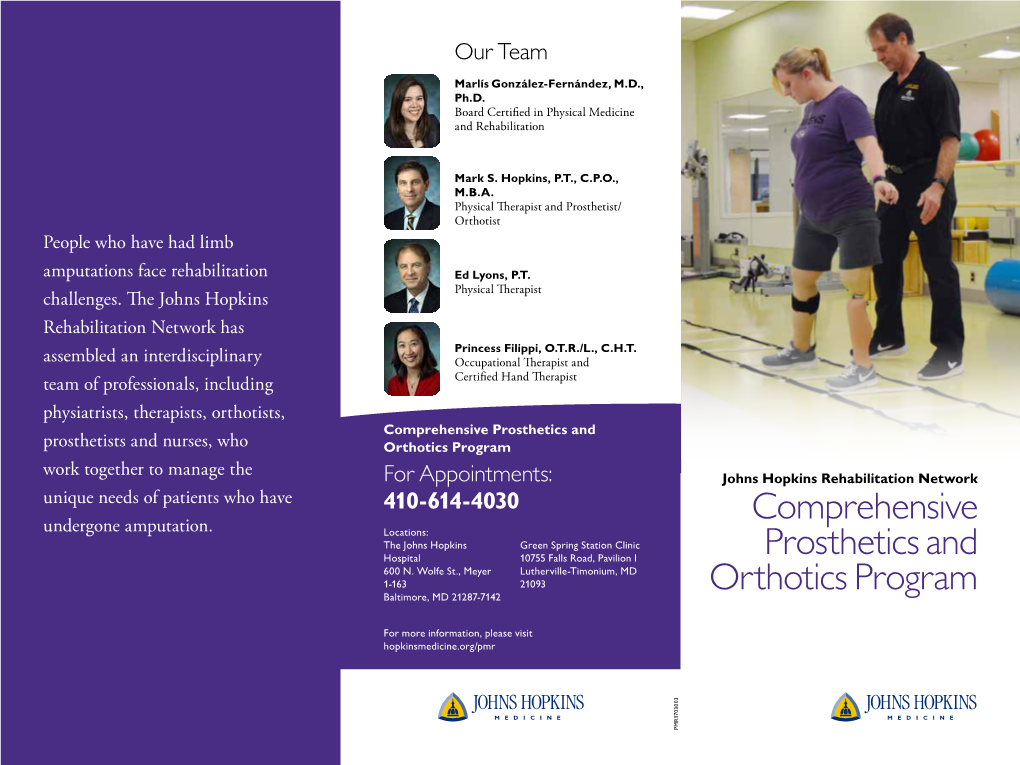 Comprehensive Prosthetics and Orthotics Program