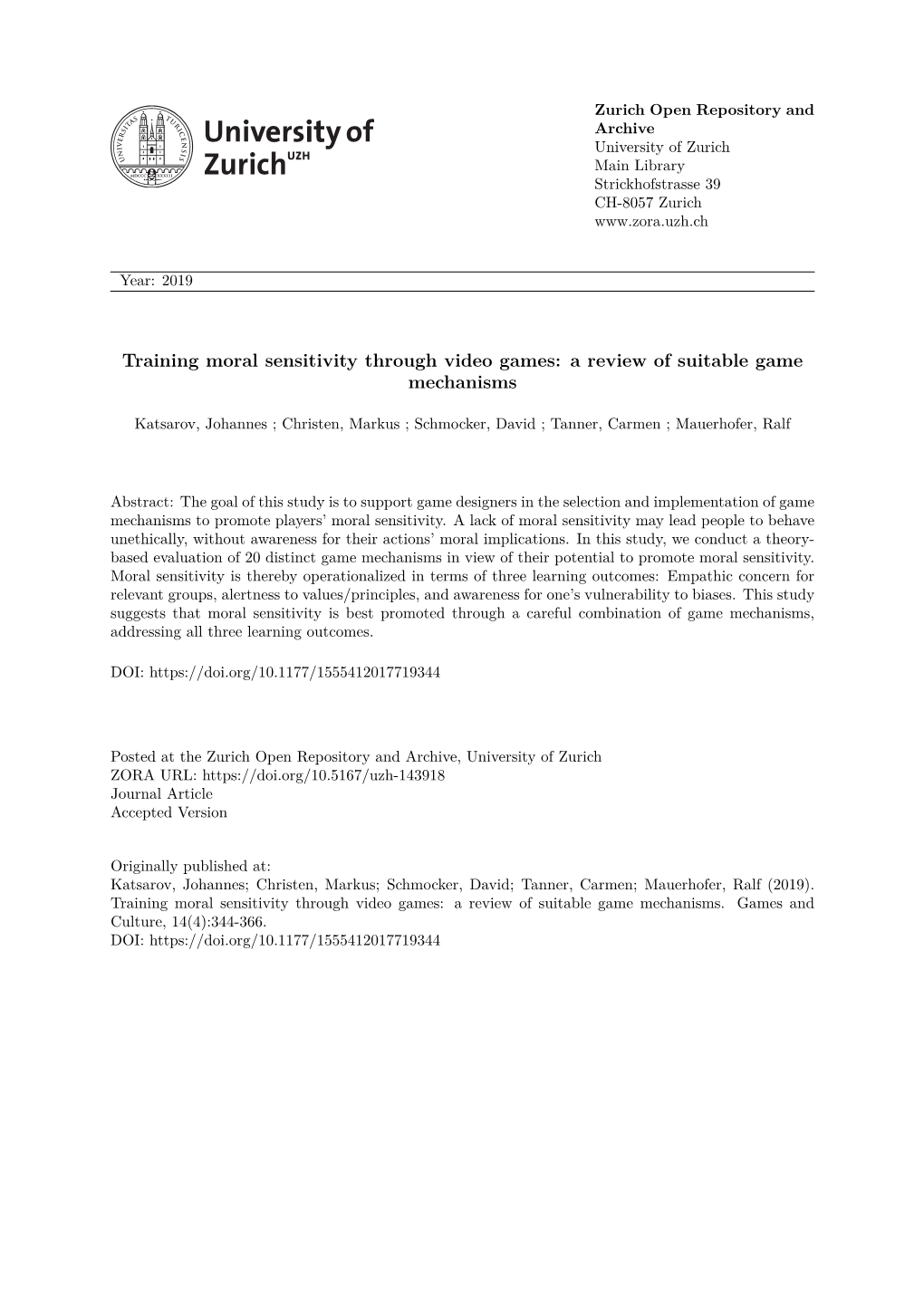 Training Moral Sensitivity Through Video Games: a Review of Suitable Game Mechanisms