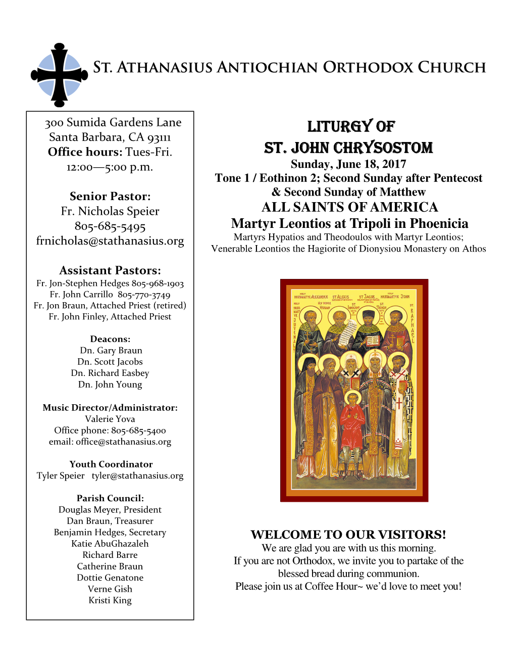 Bulletin 06.18.17 T1 All Saints of America