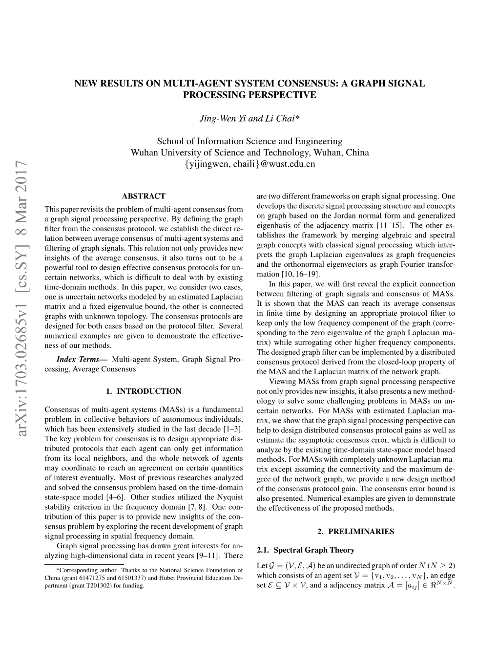 New Results on Multi-Agent System Consensus: a Graph Signal