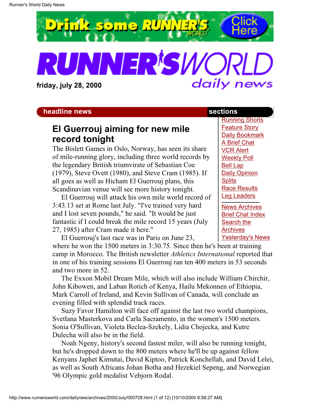 Runners World Kudos Lynx Page Only