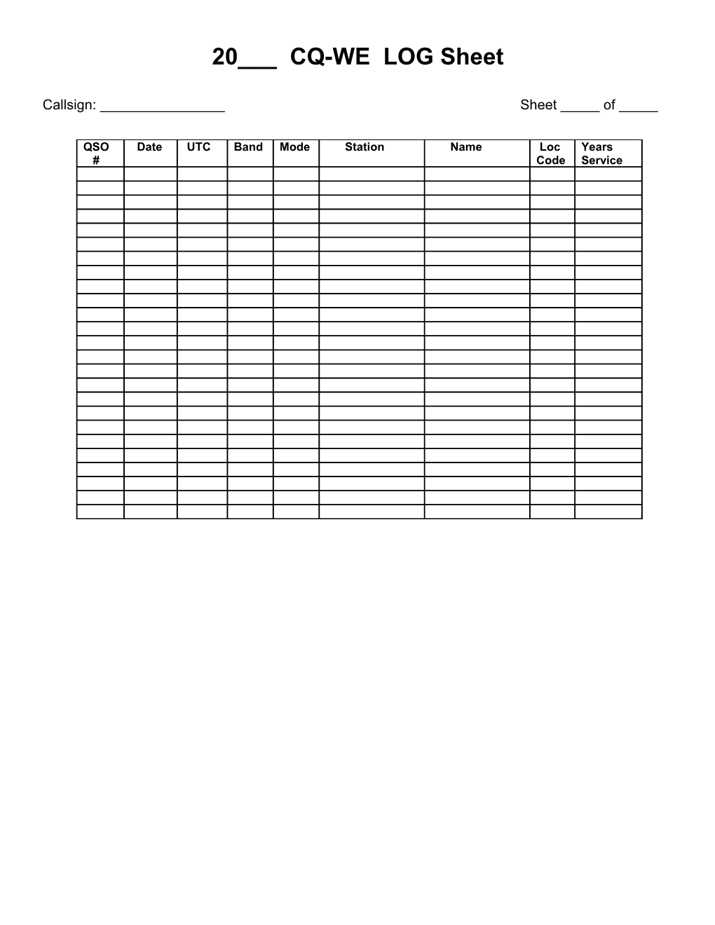 CQWE Contest Packet