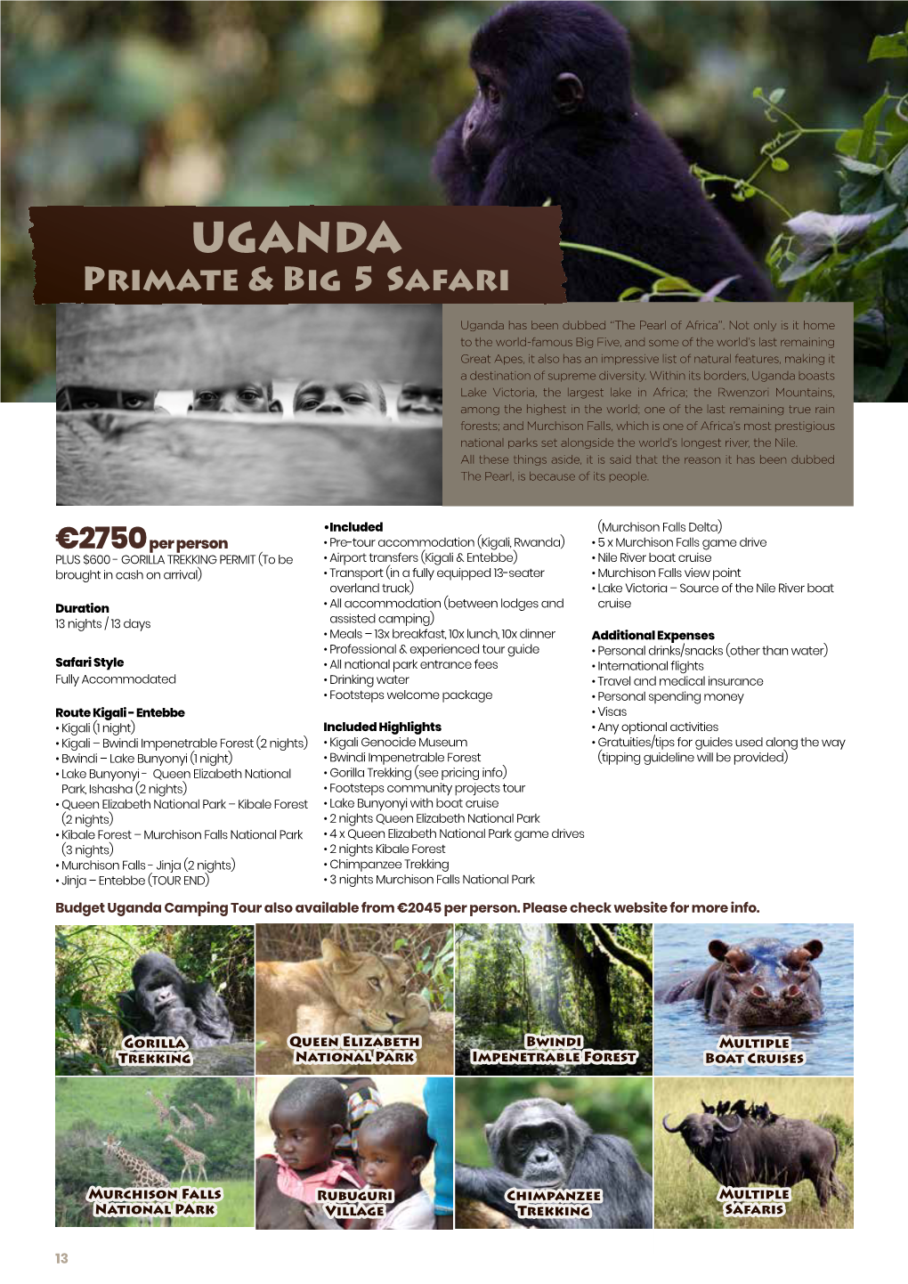UGANDA Primate & Big 5 Safari