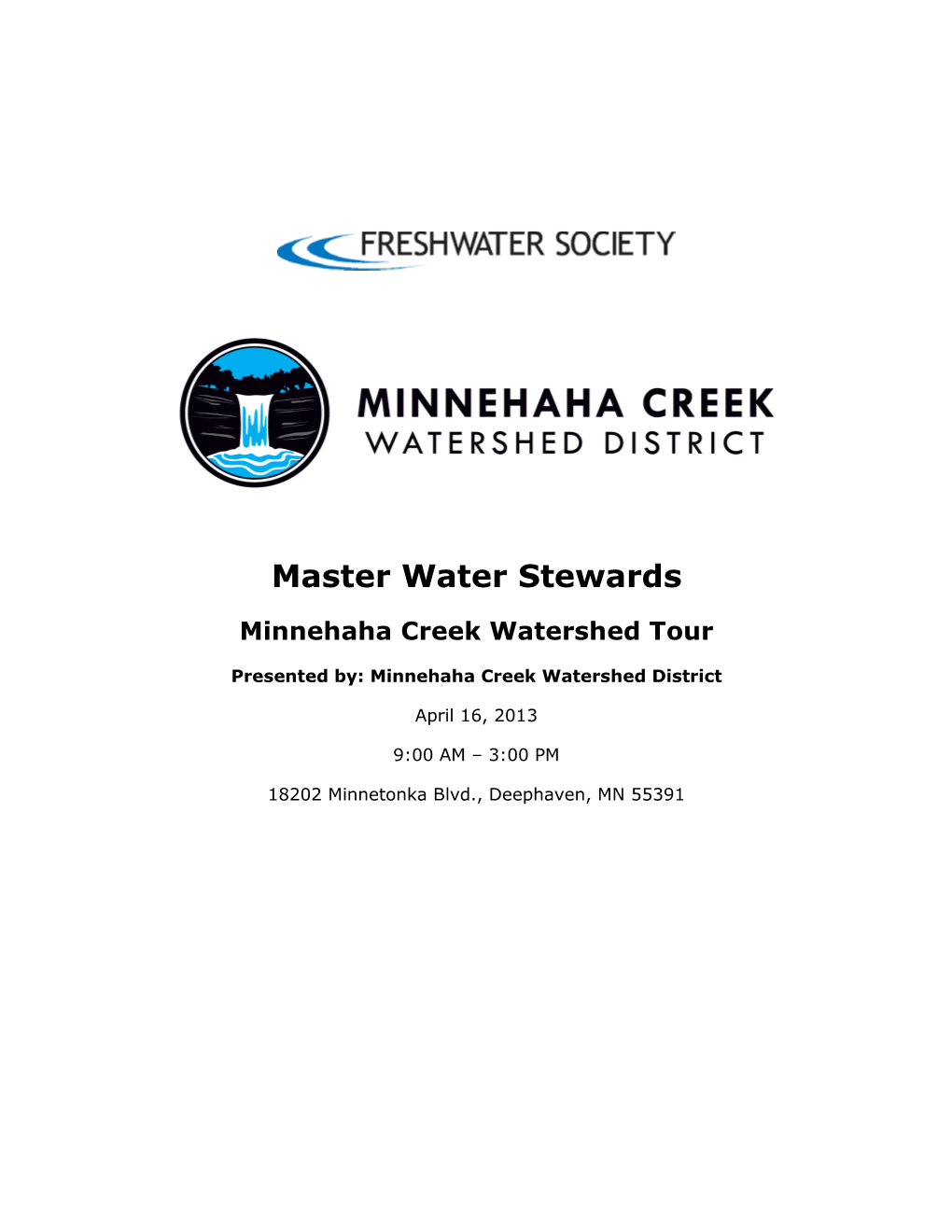 Master Water Stewards Minnehaha Creek