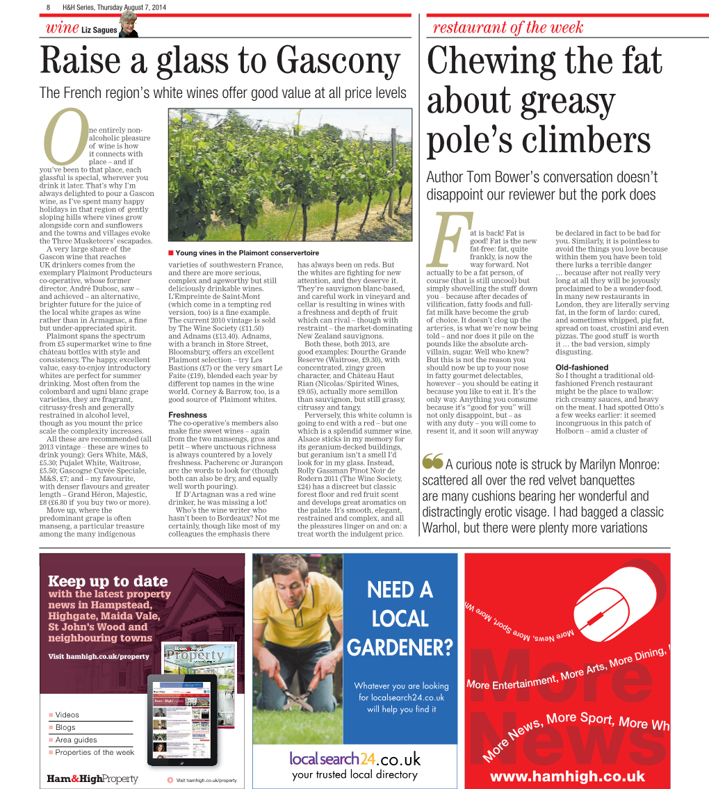 Raise a Glass to Gascony Chewing the Fat About Greasy Pole's Climbers