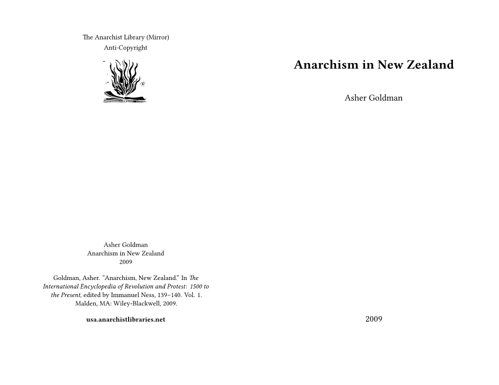 Anarchism in New Zealand