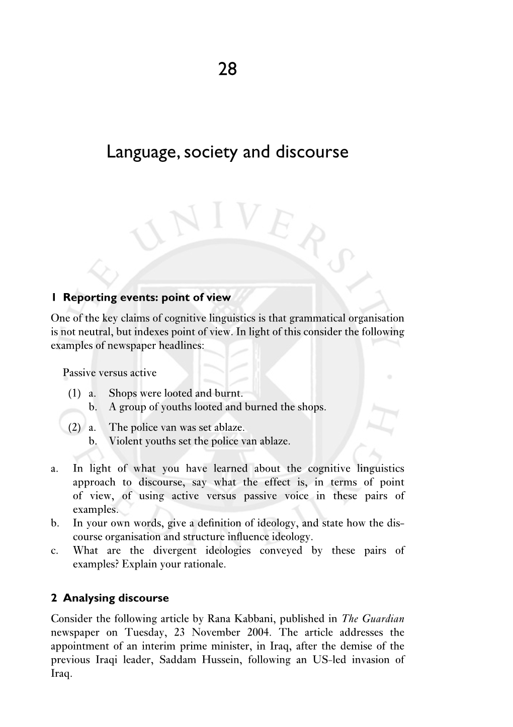 28 Language, Society and Discourse