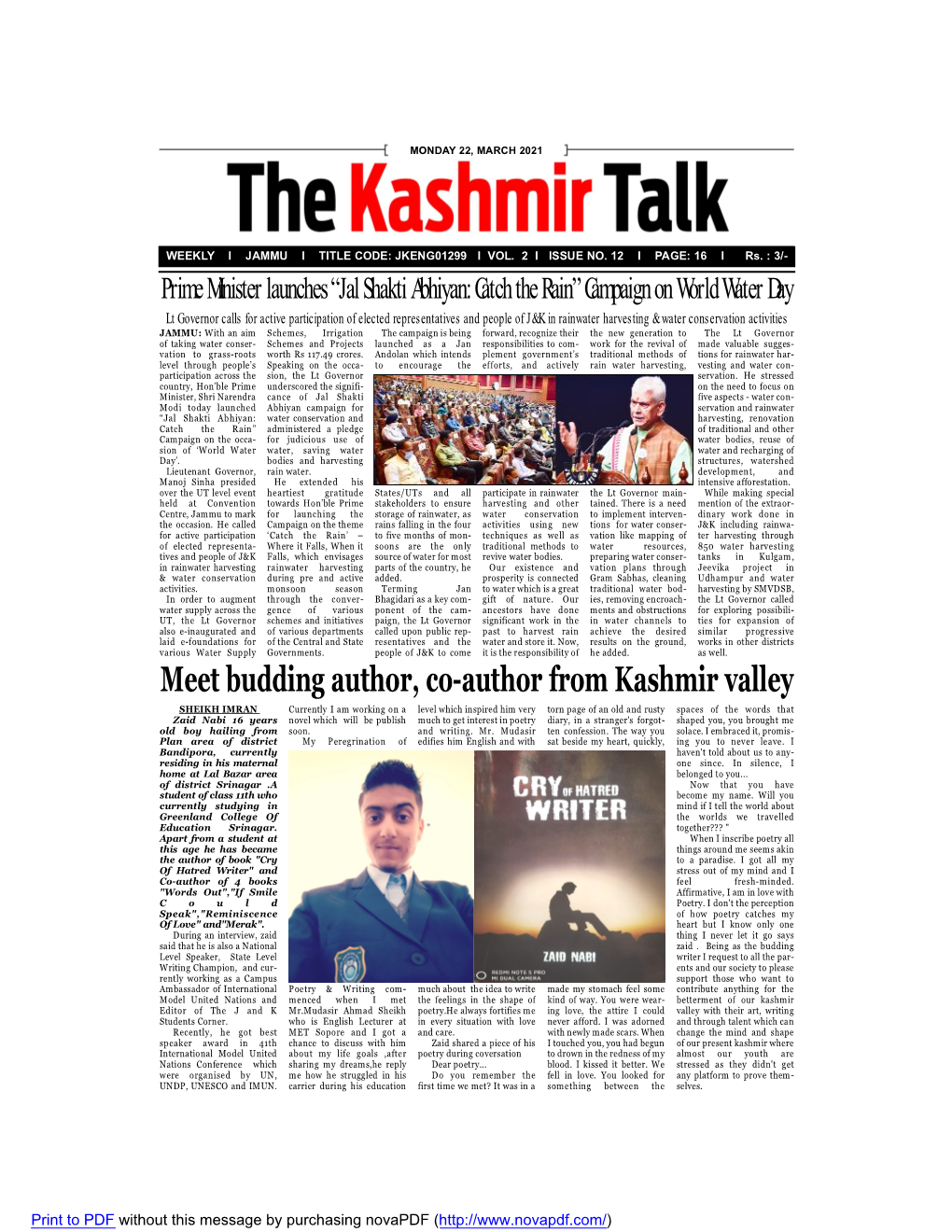 22 March the Kashmir Talk.Qxd